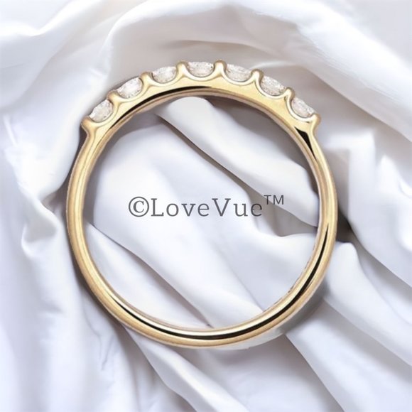 2.5mm Diamond Brilliant Cut Half Eternity Engagement Wedding Ring Band - Picture 5 of 16